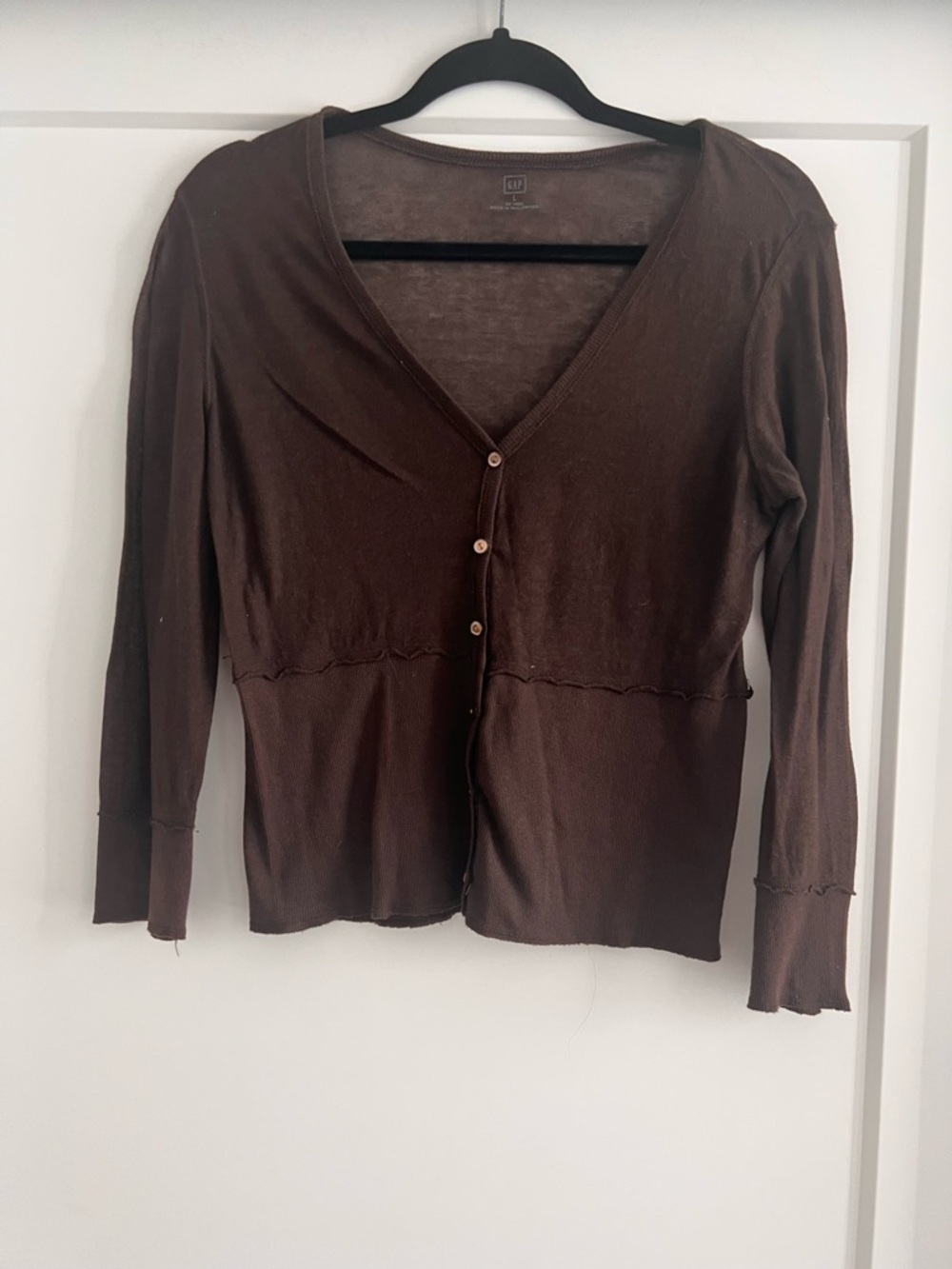 Gap Brown Lightweight V-Neck Button Cardigan | Si… - image 2